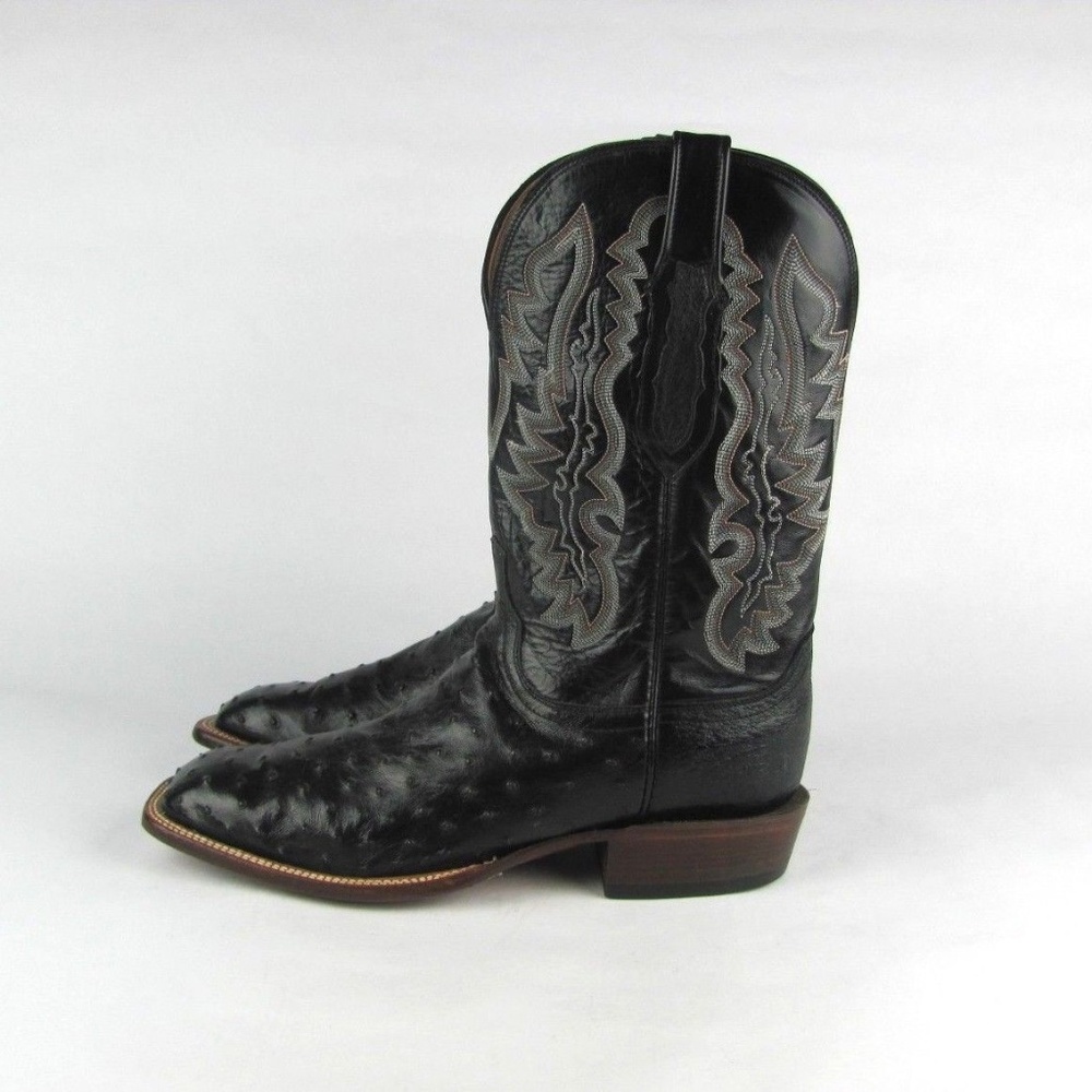 New LUCCHESE Ostrich Classic Garrett Boots 12 D - Picture 2 of 8